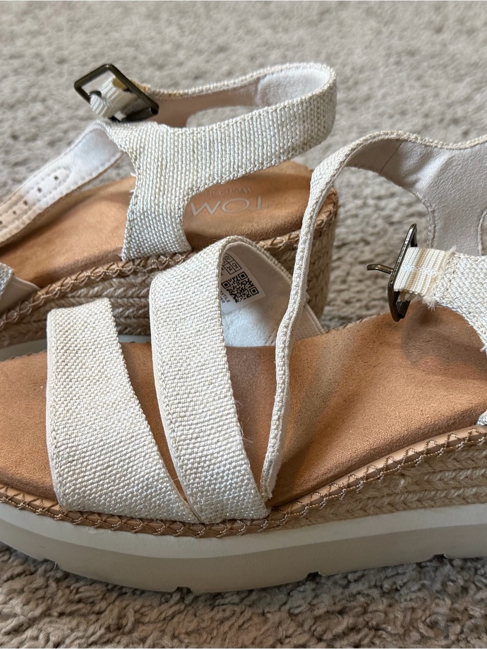 Toms Cream Linen-Look Slingback Sandals - Women - Picture 5 of 5